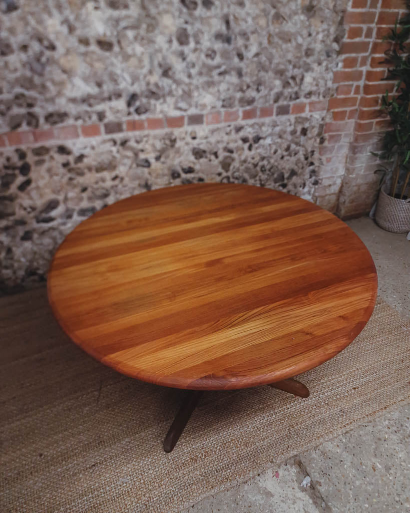 Mid Century Teak Round Dining Table & 4 Chairs