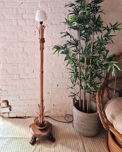 Mid Century Standard Bamboo Floor Lamp inc. Shade