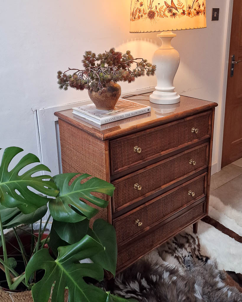 Mid Century Bamboo & Rattan Chest of Drawers