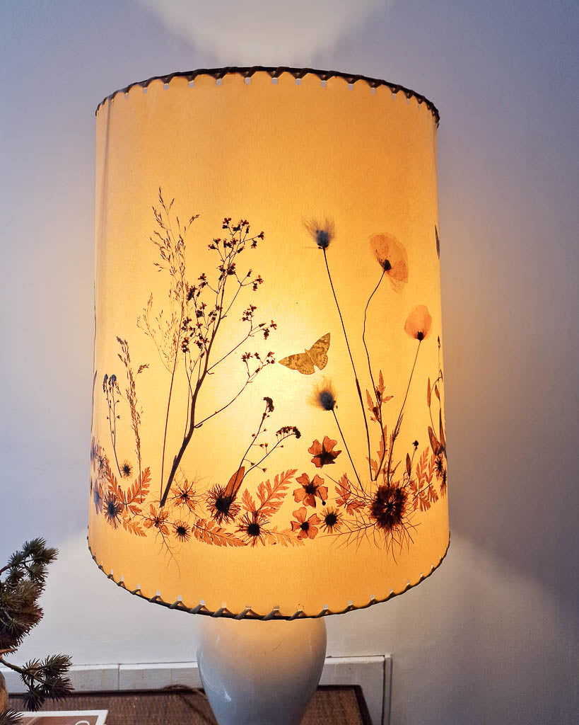 Mid Century Table Lamp & Vellum Lampshade