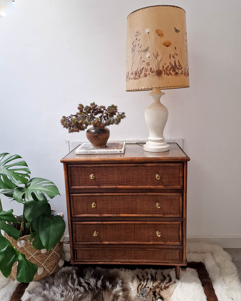 Mid Century Bamboo & Rattan Chest of Drawers