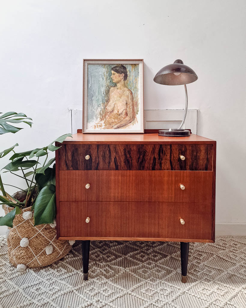 Mid Century Mahogany & Teak Chest of Drawers