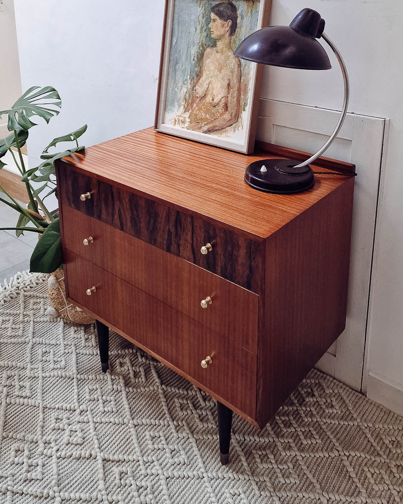 Mid Century Mahogany & Teak Chest of Drawers