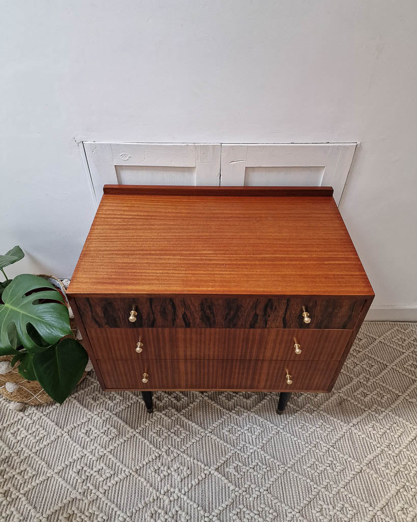 Mid Century Mahogany & Teak Chest of Drawers