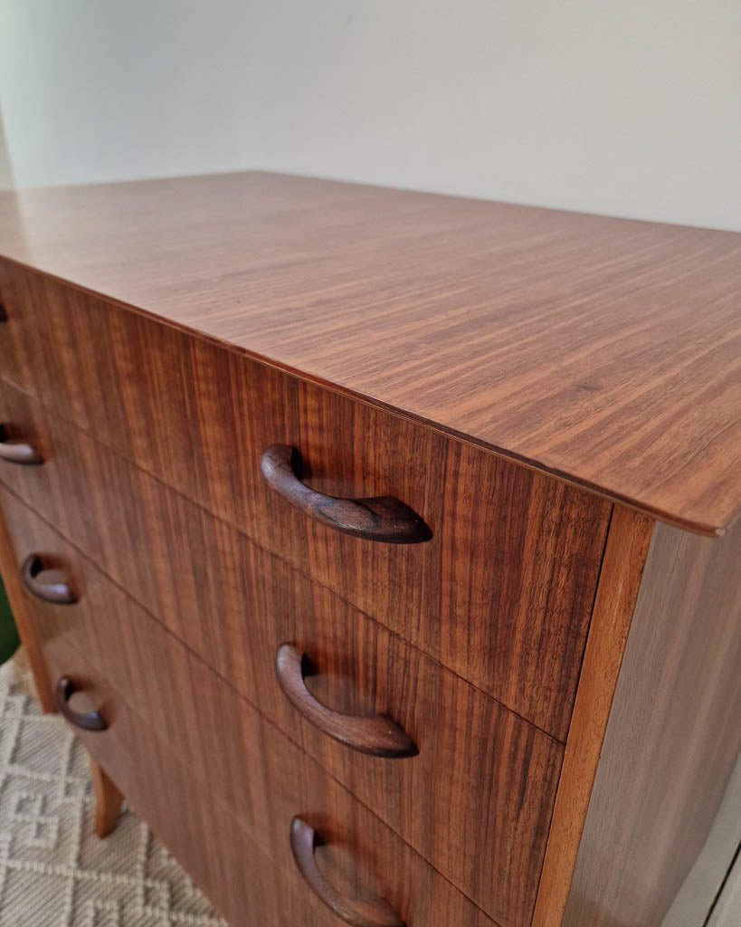 Mid Century Walnut Chest of Drawers