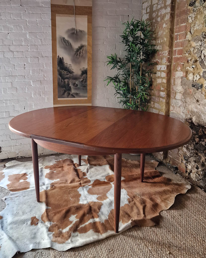 Mid Century Teak G Plan Dining Table & Six Elliotts of Newbury Dining Chairs