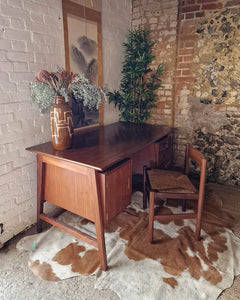 Mid Century Large Teak Executive Desk