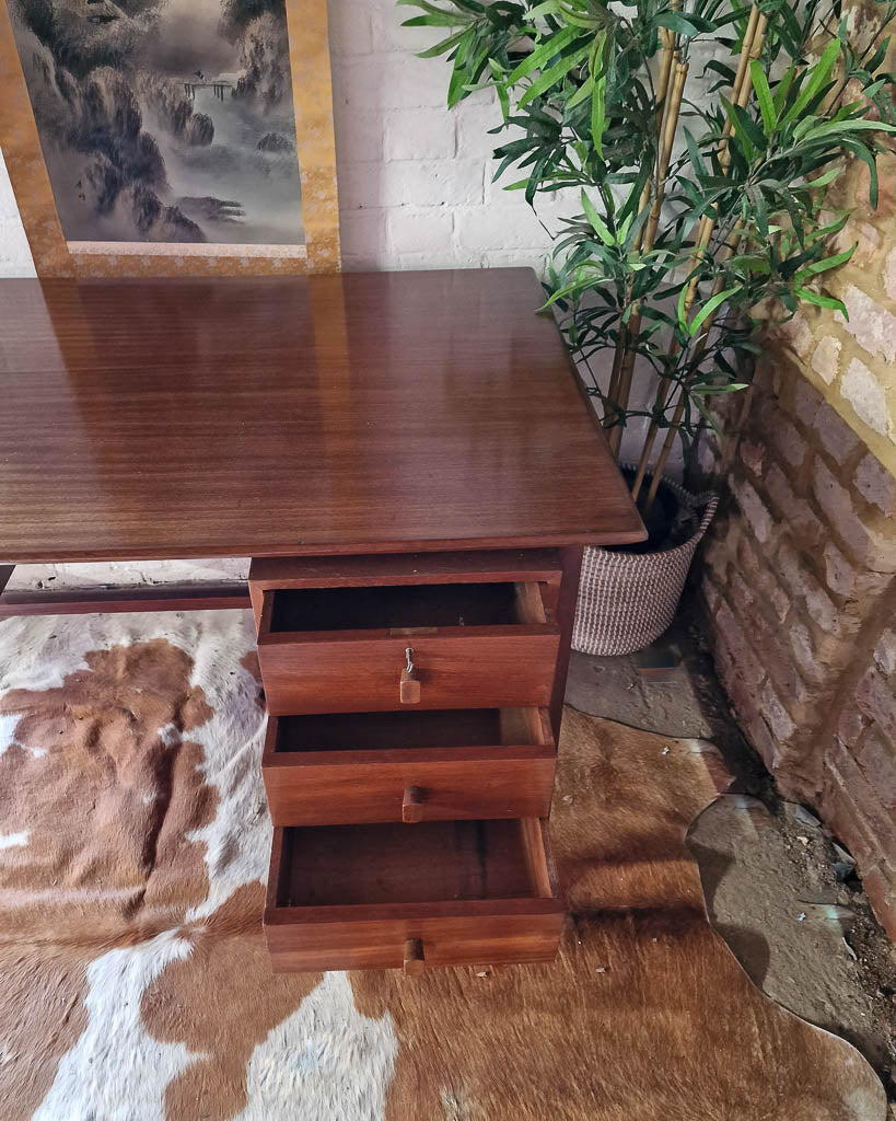 Mid Century Large Teak Executive Desk