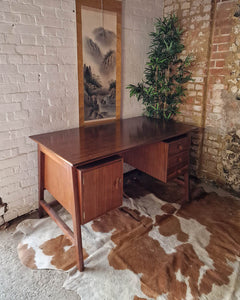 Mid Century Large Teak Executive Desk