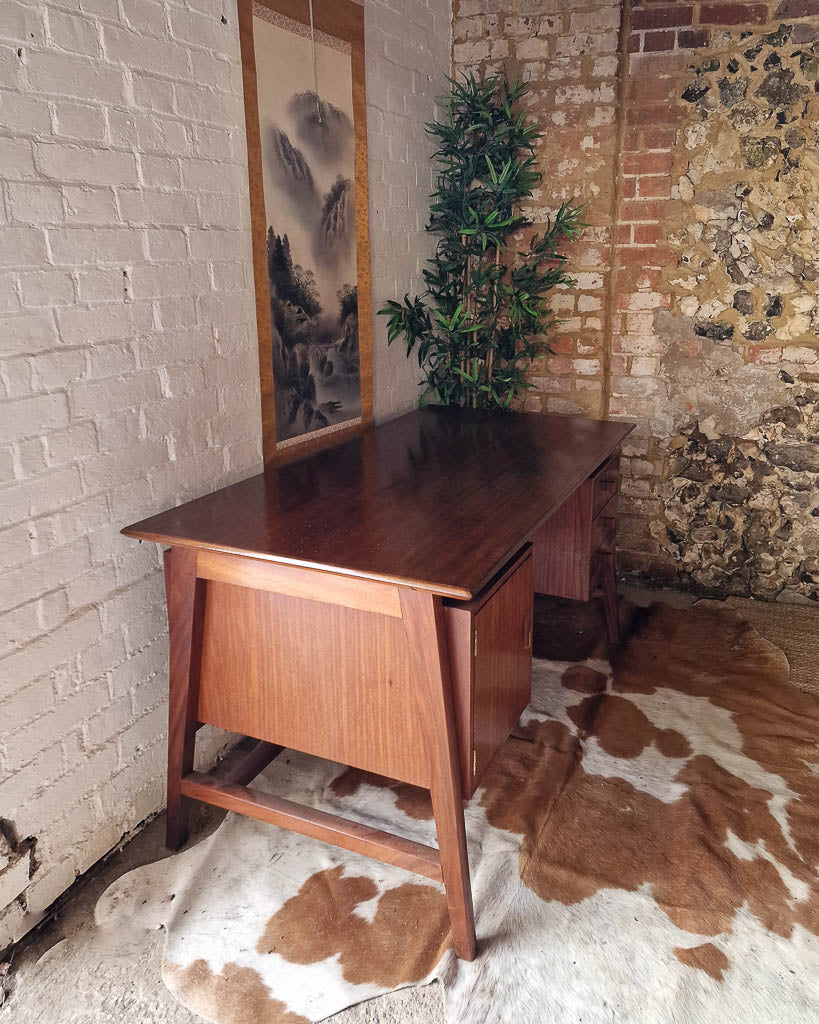 Mid Century Large Teak Executive Desk