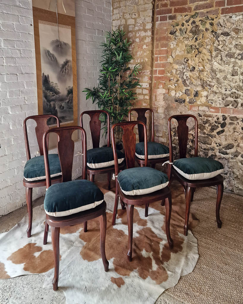 Antique Early 20th Century Thonet Queen Anne Style Bentwood Chairs (x6)