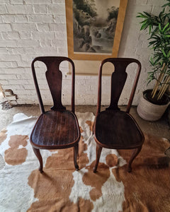 Antique Early 20th Century Thonet Queen Anne Style Bentwood Chairs (x6)