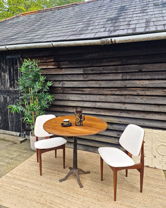 Victorian Cast Iron & Oak Small Round Occasional Table