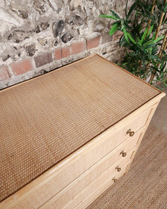 Italian Vintage Bamboo & Rattan Chest of Drawers