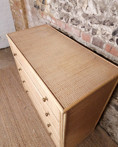 Italian Vintage Bamboo & Rattan Chest of Drawers