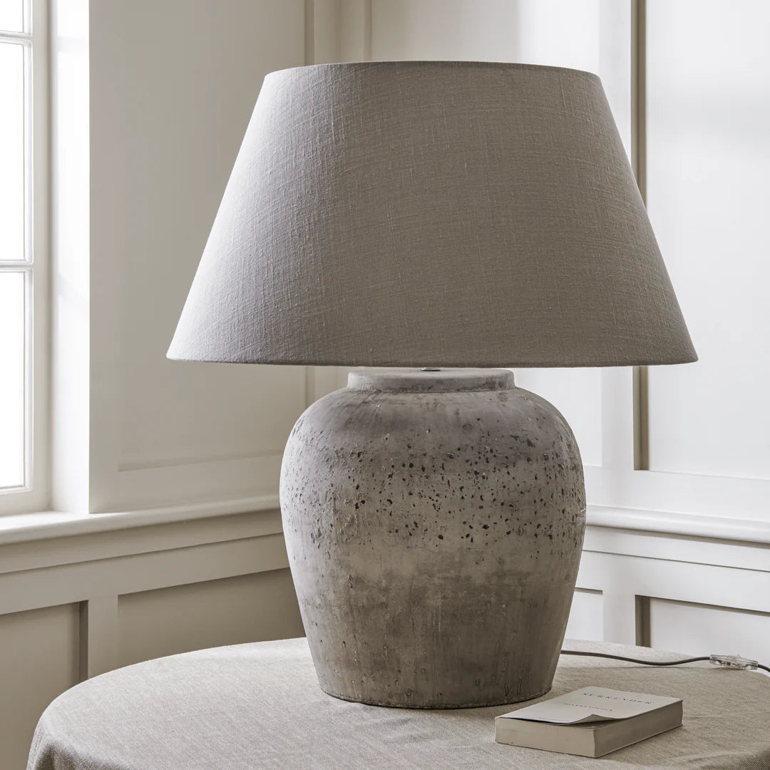 Vintage Stone Effect Aged Table Lamp (Large)