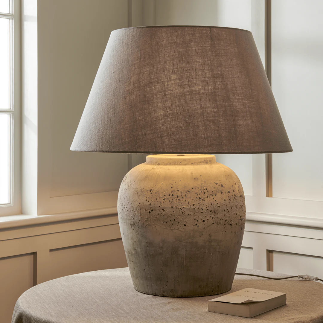 Vintage Stone Effect Aged Table Lamp (Large)