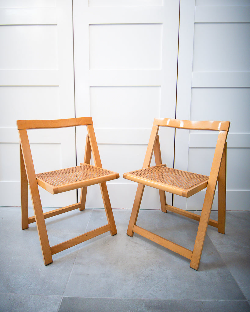 Vintage Beechwood Cane Folding Chairs (Pair) – Gruffertys