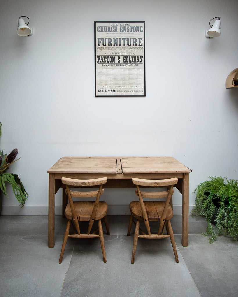 Vintage Double School Desk & Chairs