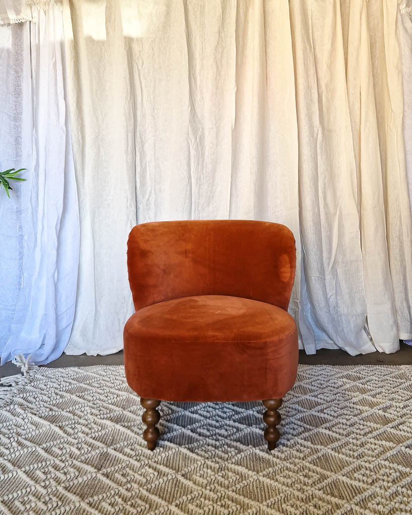 Vintage Moleskin Velvet Tub Chair