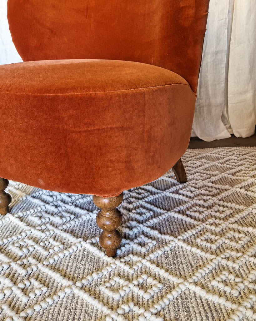 Vintage Moleskin Velvet Tub Chair