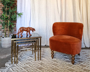 Vintage Moleskin Velvet Tub Chair