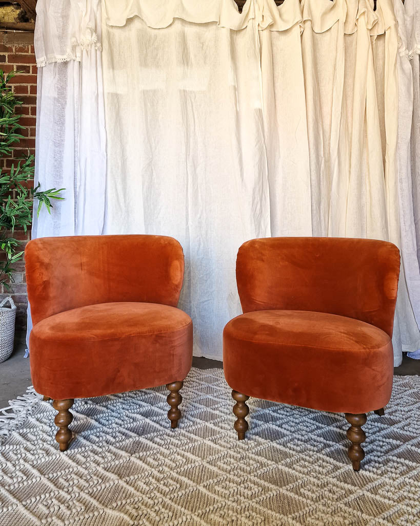 Vintage Moleskin Velvet Tub Chair