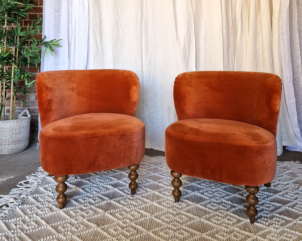 Vintage Moleskin Velvet Tub Chair