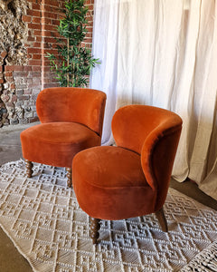 Vintage Moleskin Velvet Tub Chair