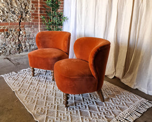 Vintage Moleskin Velvet Tub Chair